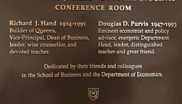 Purvis-Hand Conference room plaque